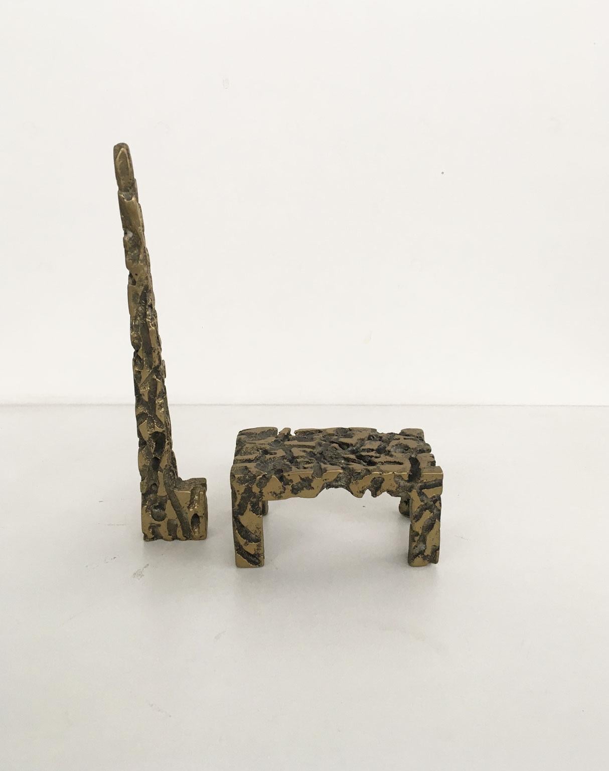 Urano Palma is an Italian artist who starts to create his artworks following the philosophy of Lucio Fontana.
He specially worked to the sculptured furniture, inventing a casting technique to obtain the perforated solid metal.
The chair is separated