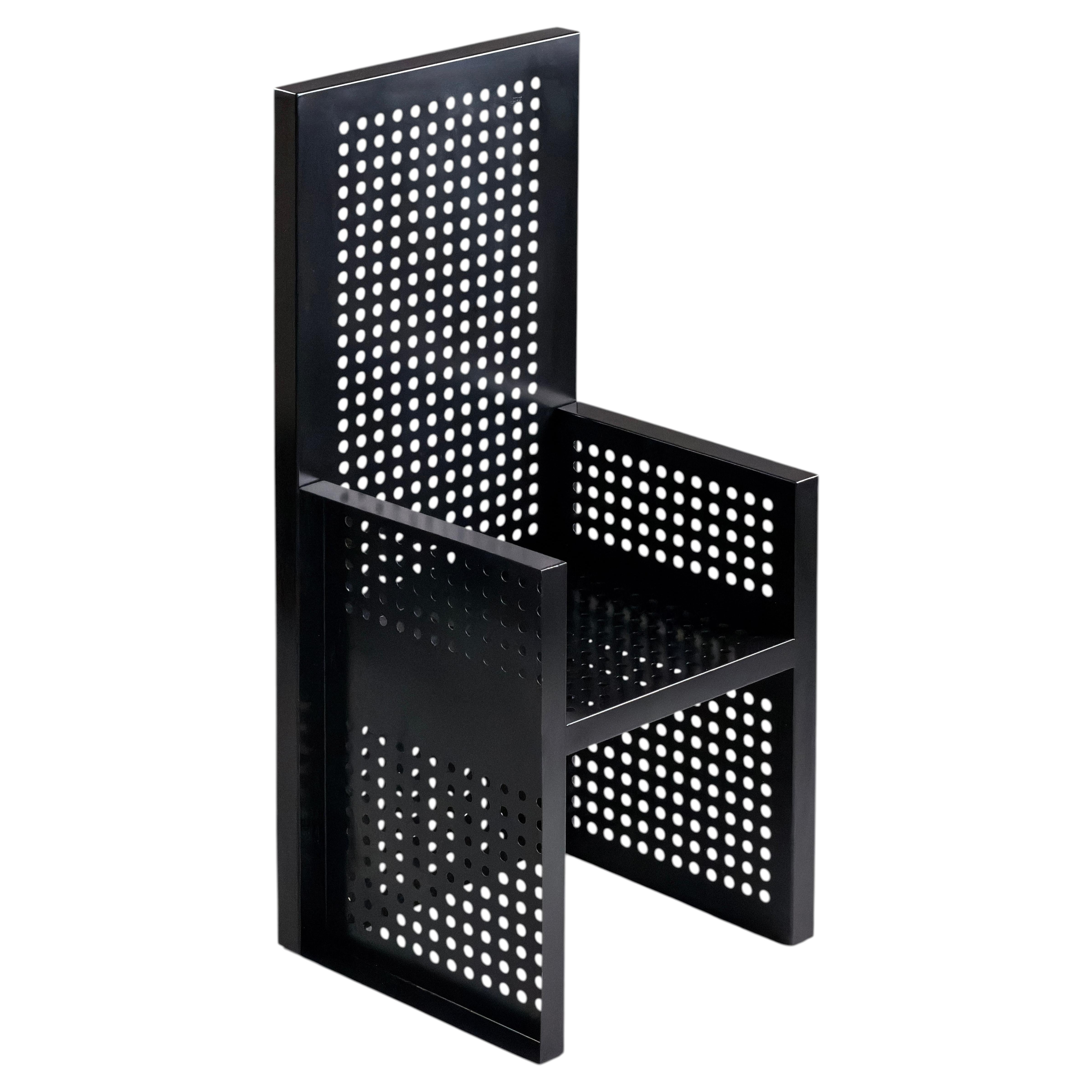 Urano Palma attributed metal chair with curved steel frame and sculptural design For Sale