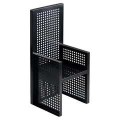 Urano Palma attributed metal chair with curved steel frame and sculptural design