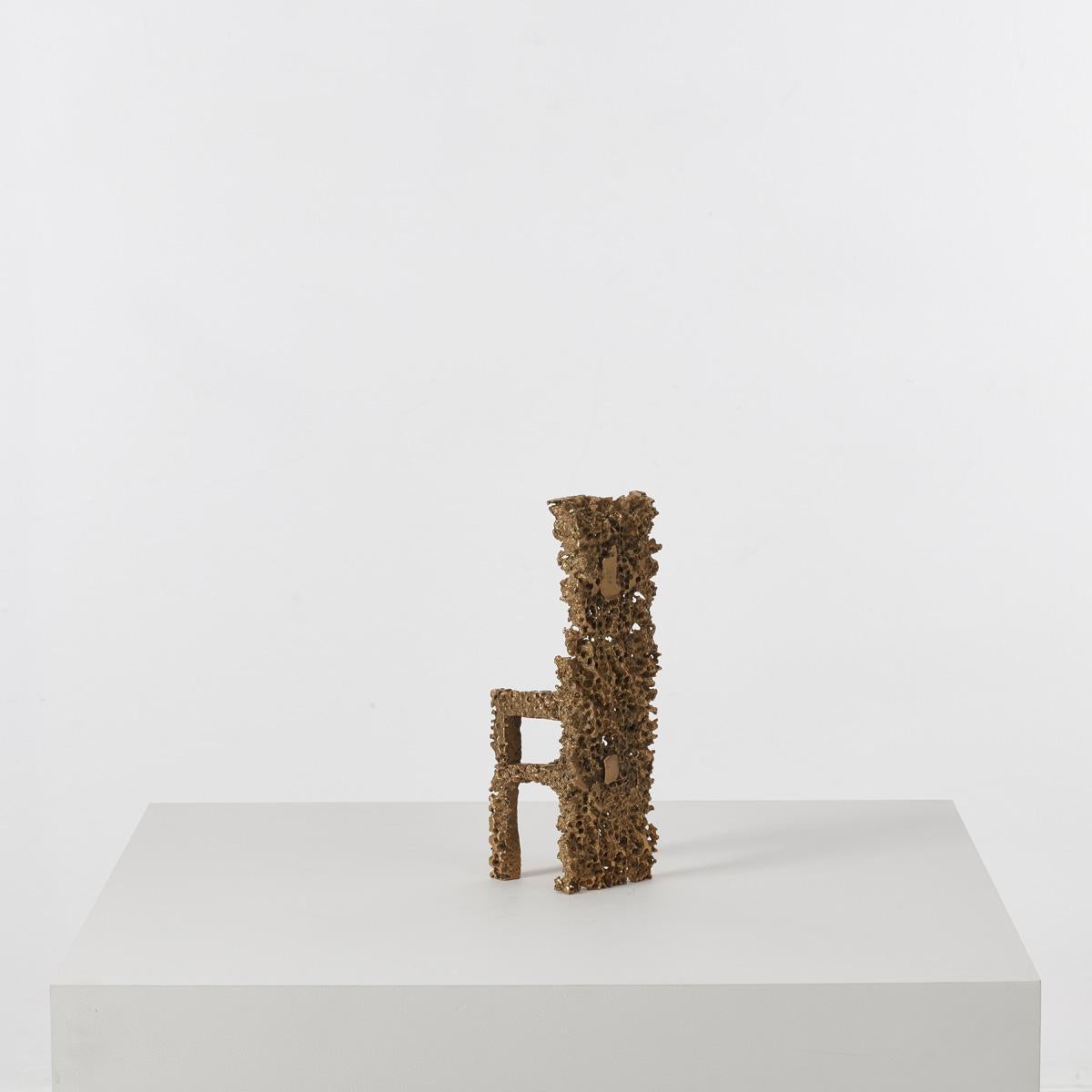 Late 20th Century Urano Palma bronze chair sculpture - Italy, 1980s For Sale