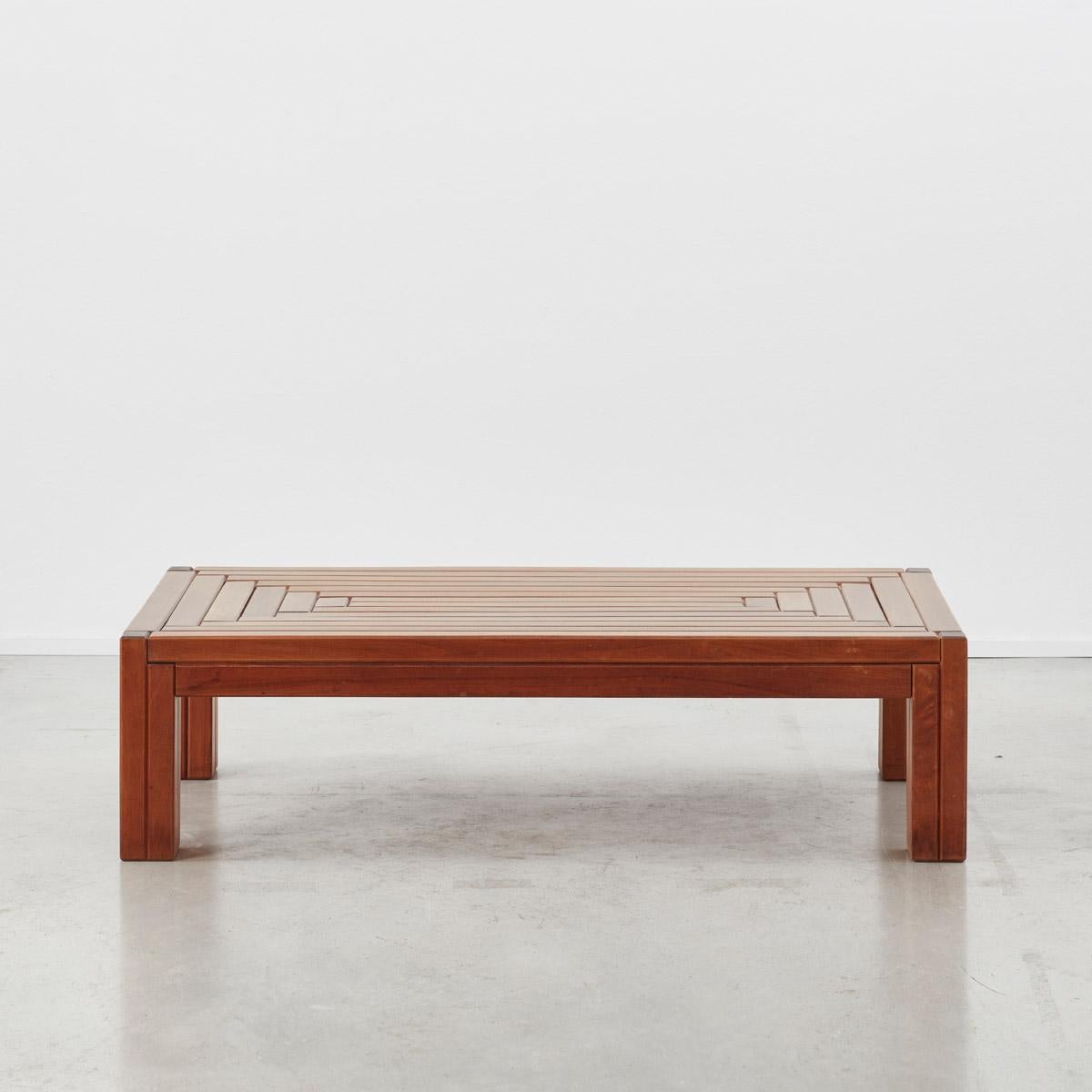 Modern Urano Palma Solid Wood Coffee Table Italy, 1980