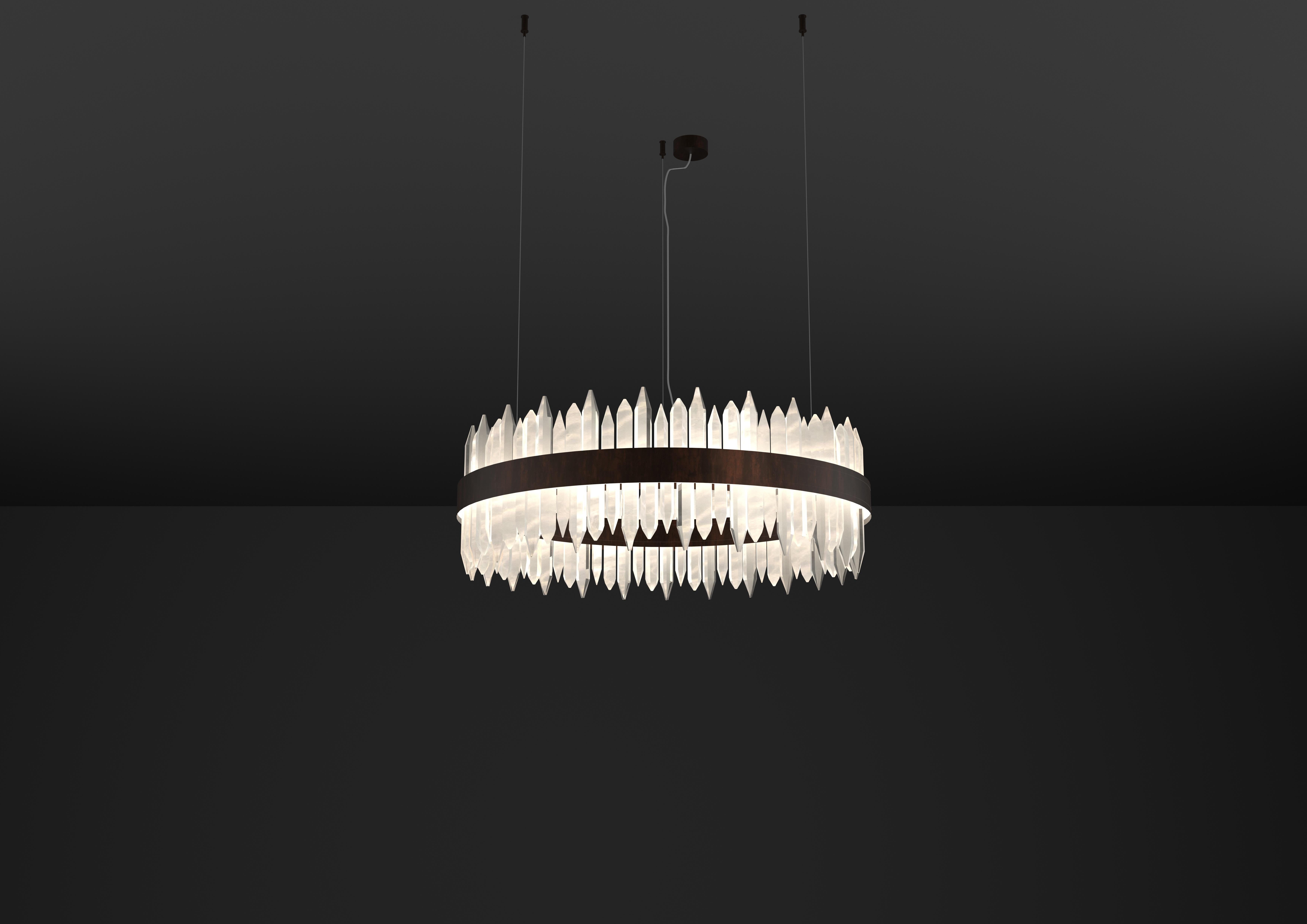 Urano Ruggine di Firenze 100 Lampada a sospensione 2 di Alabastro Italiano
Dimensioni: Ø 100 x H. 34 cm.
Materiali: Vetro e metallo Ruggine di Firenze.

Disponibile in diverse misure: Ø 60, Ø 80, Ø 100 e Ø 120 cm. 
Disponibile in diverse