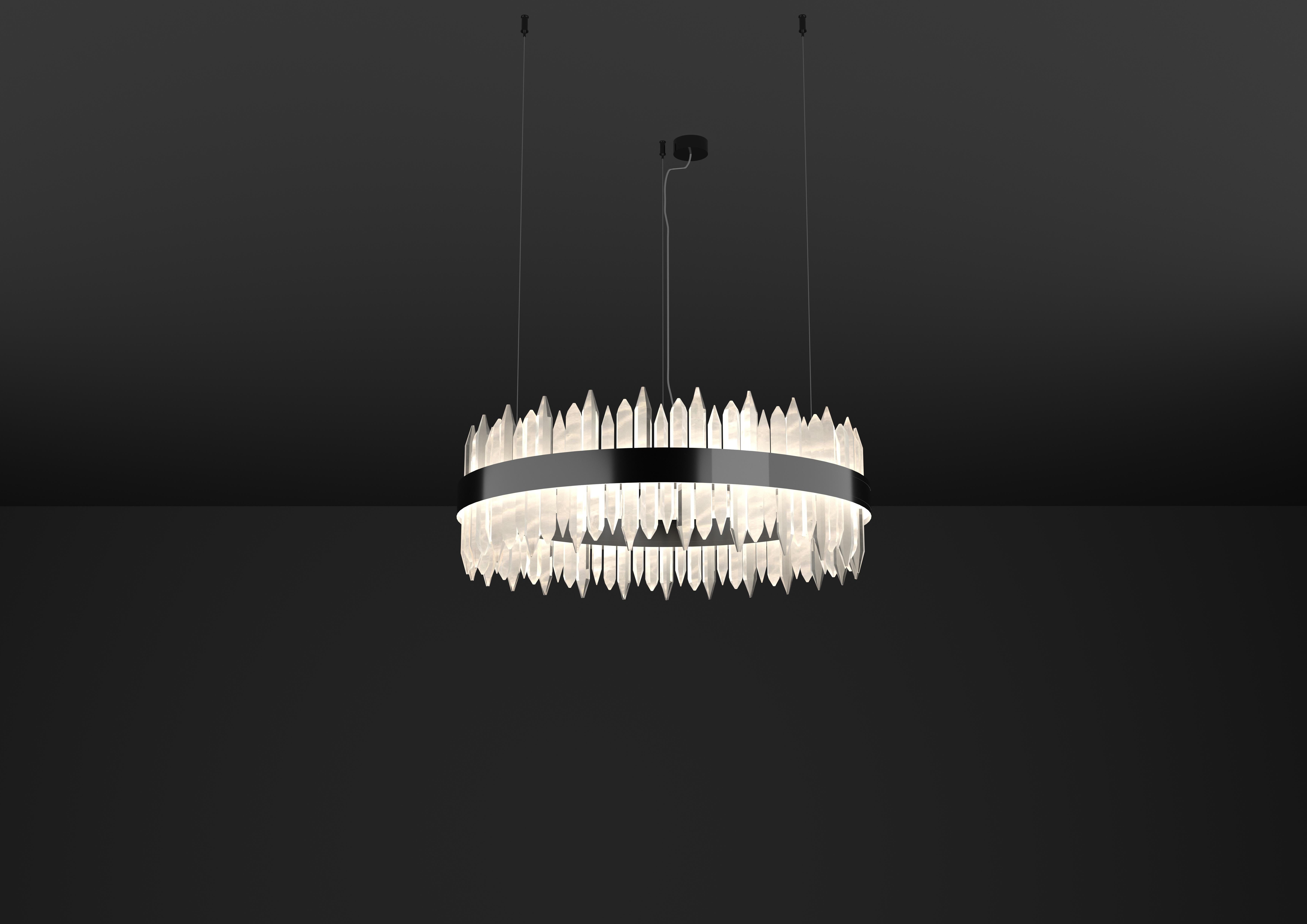 Urano Shiny Black 120 Pendant Light 2 by Alabastro Italiano
Dimensions: Ø 120 x H 34 cm.
Materials: Glass and shiny black metal.

2 x Strip LED, 162 Watt 16286 Lumen, 24 V, 3000 K.

Available in different sizes: Ø 60, Ø 80, Ø 100 and Ø 120 cm.