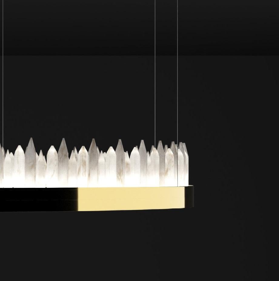 Moderne Urano Or brillant 120 Lights Light 3 by Alabastro Italiano en vente