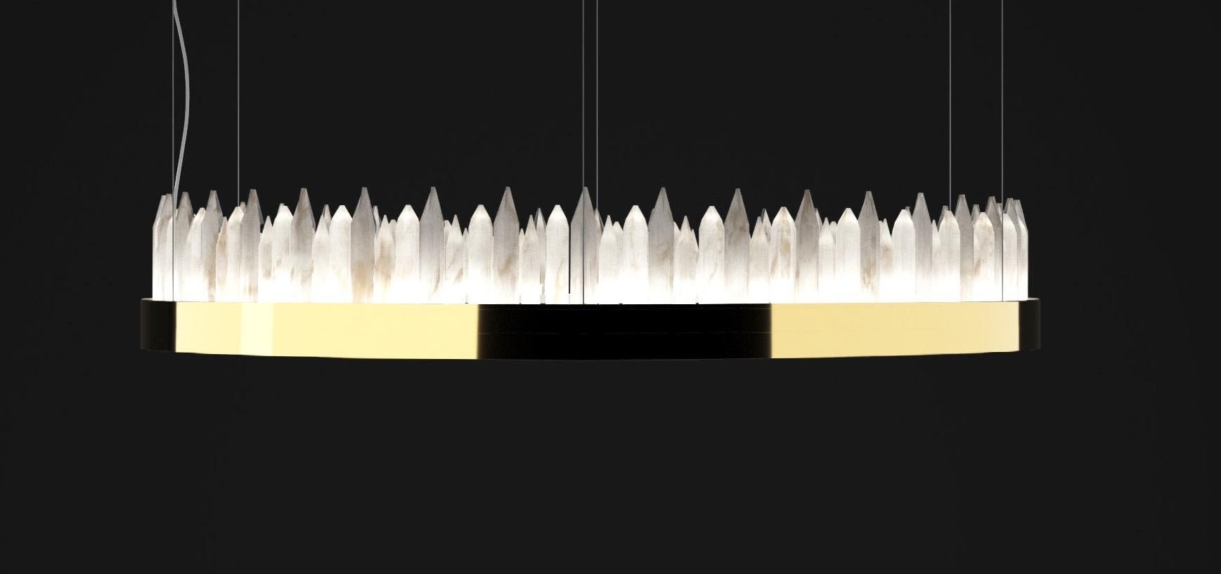 italien Urano Or brillant 120 Lights Light 3 by Alabastro Italiano en vente
