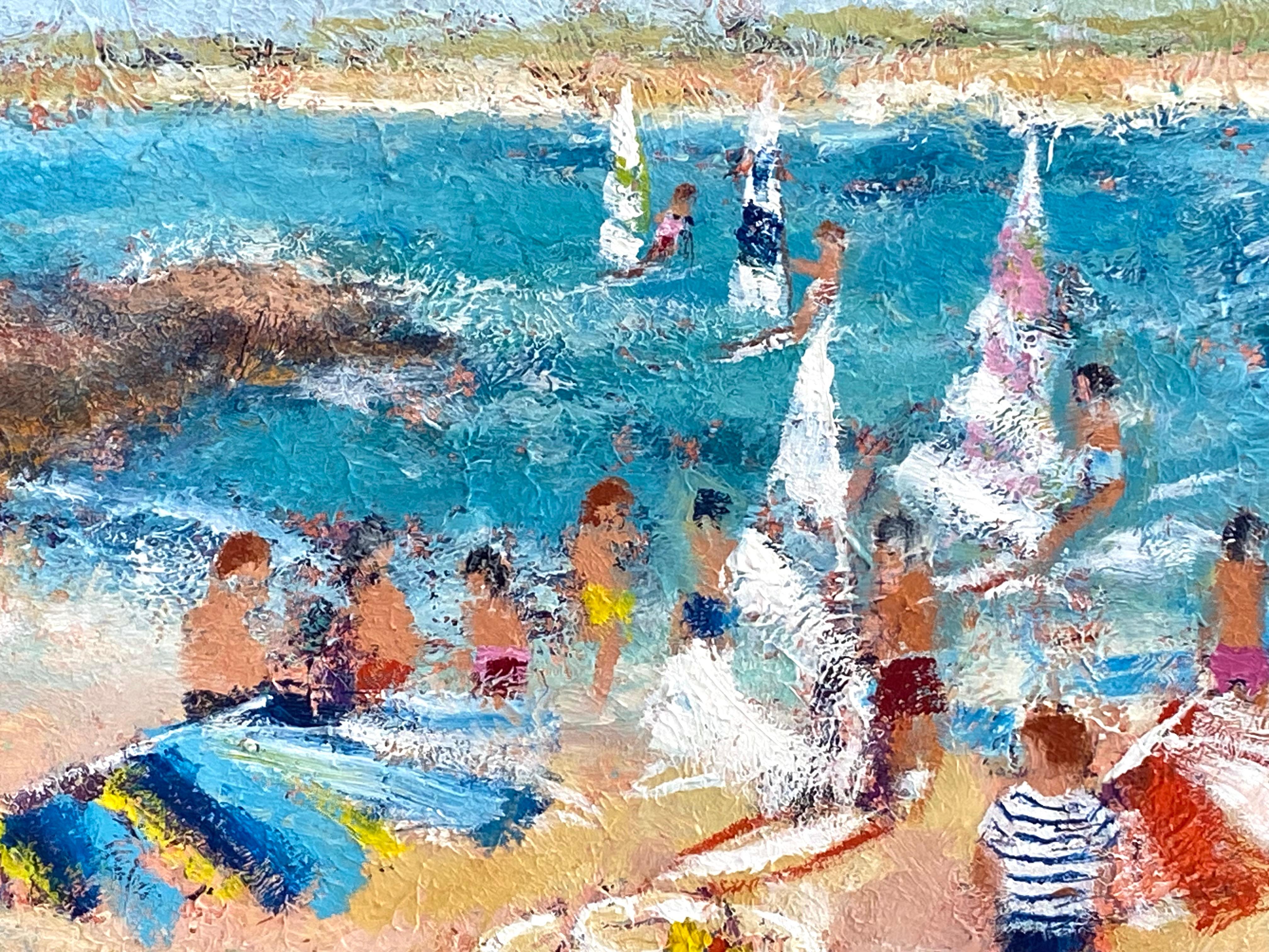 Une journée à la plage - Contemporain Painting par Urbain Huchet