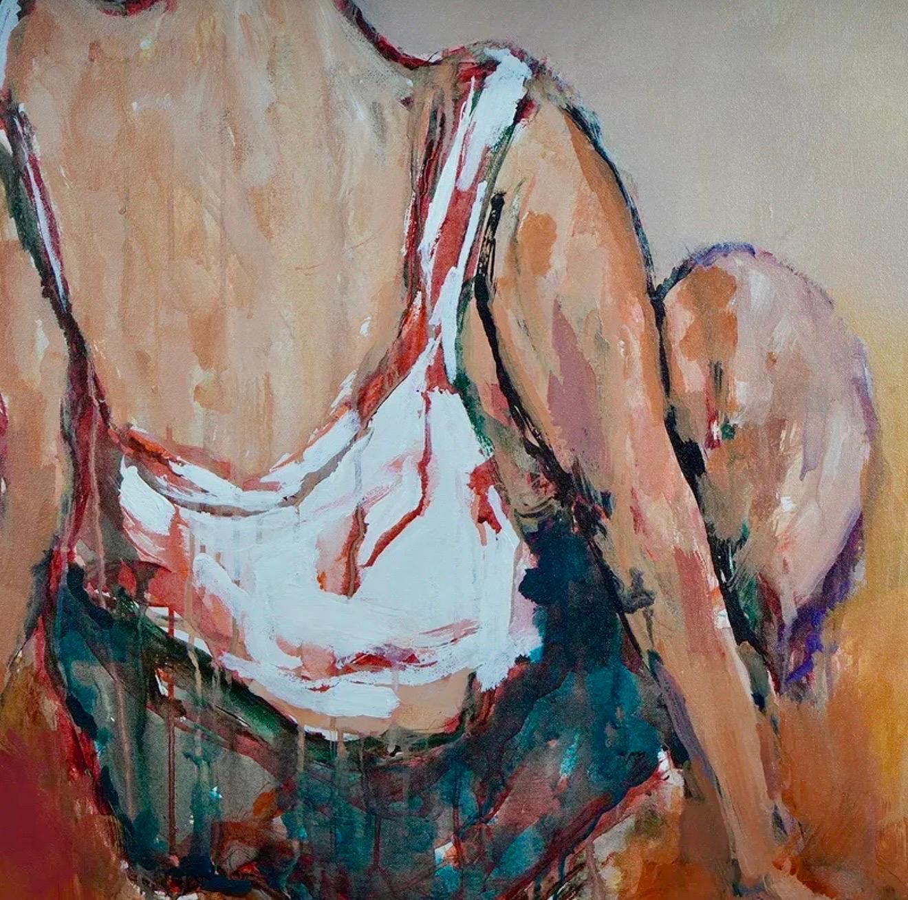 Large Post Impressionist Fauvist Art French Oil Painting Dancer Urbain Huchet For Sale 4