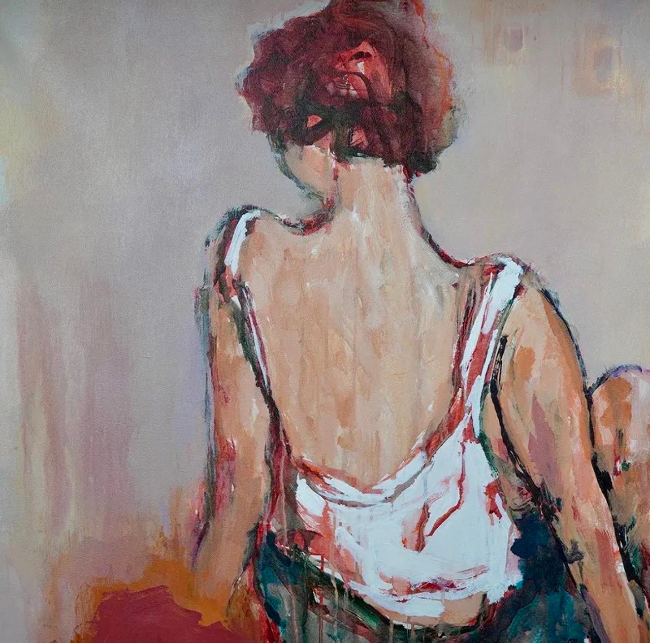 Large Post Impressionist Fauvist Art French Oil Painting Dancer Urbain Huchet For Sale 6