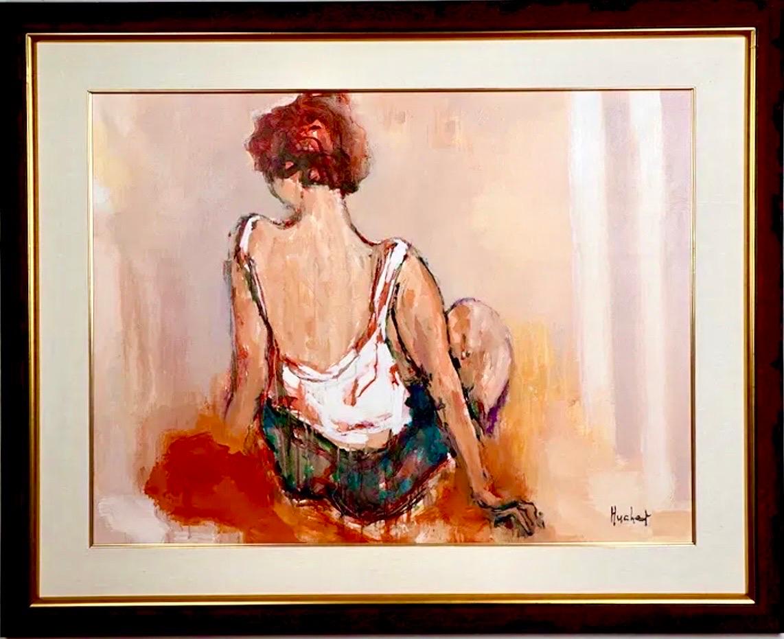 Urbain Huchet (French, 1930-2014)
Title: Jeune Fille de Dos aux Cheveux Rouges  (Young Girl From The Back With Red Hair) 
Date: c. 1998
Dimensions: 61.5"L x 2"W x 49.5"H canvas is 36.5 x 48.5



by Urbain Huchet is a striking impressionist oil on