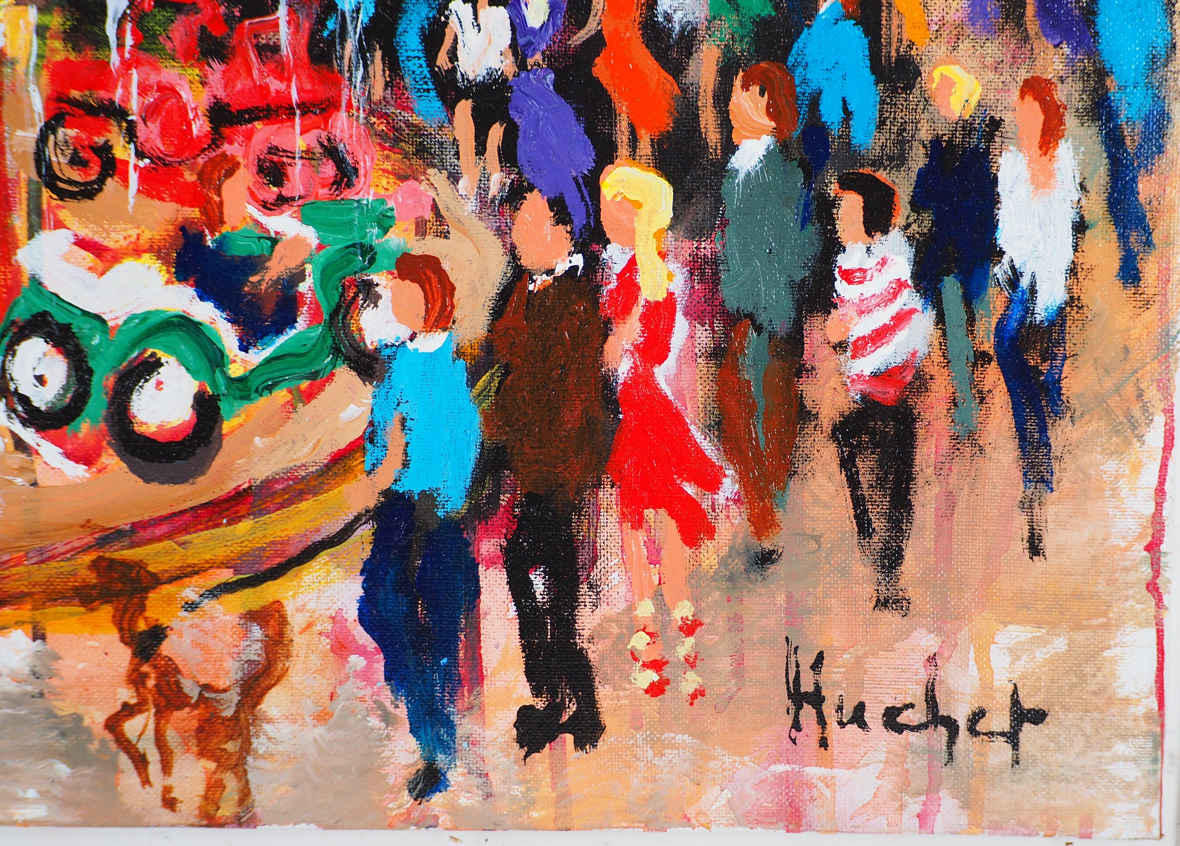 Urbain HUCHET
Paris : Fun Fair in Montmartre (Sacre Coeur)

Original oil on canvas
Signed bottom right
Titled on the back
On canvas 81 x 65 cm (c. 32 x 26 in)
Presented in wood frame 99 x 83 cm (c 40 x 34 in)

Excellent condition, minor defects to