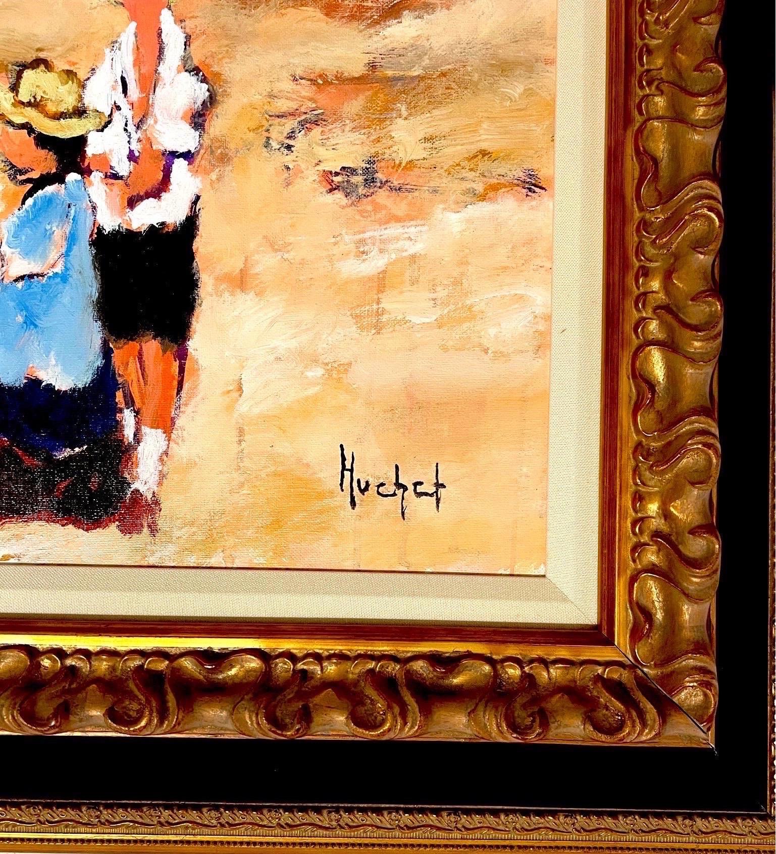 Peinture à l'huile post-impressionniste fauviste française - Picnic champêtre Urbain Huchet en vente 9