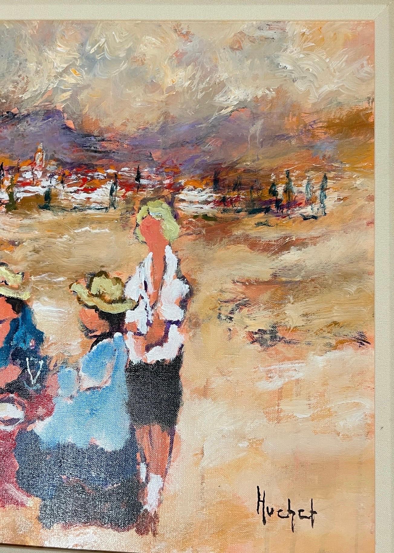 Peinture à l'huile post-impressionniste fauviste française - Picnic champêtre Urbain Huchet en vente 8