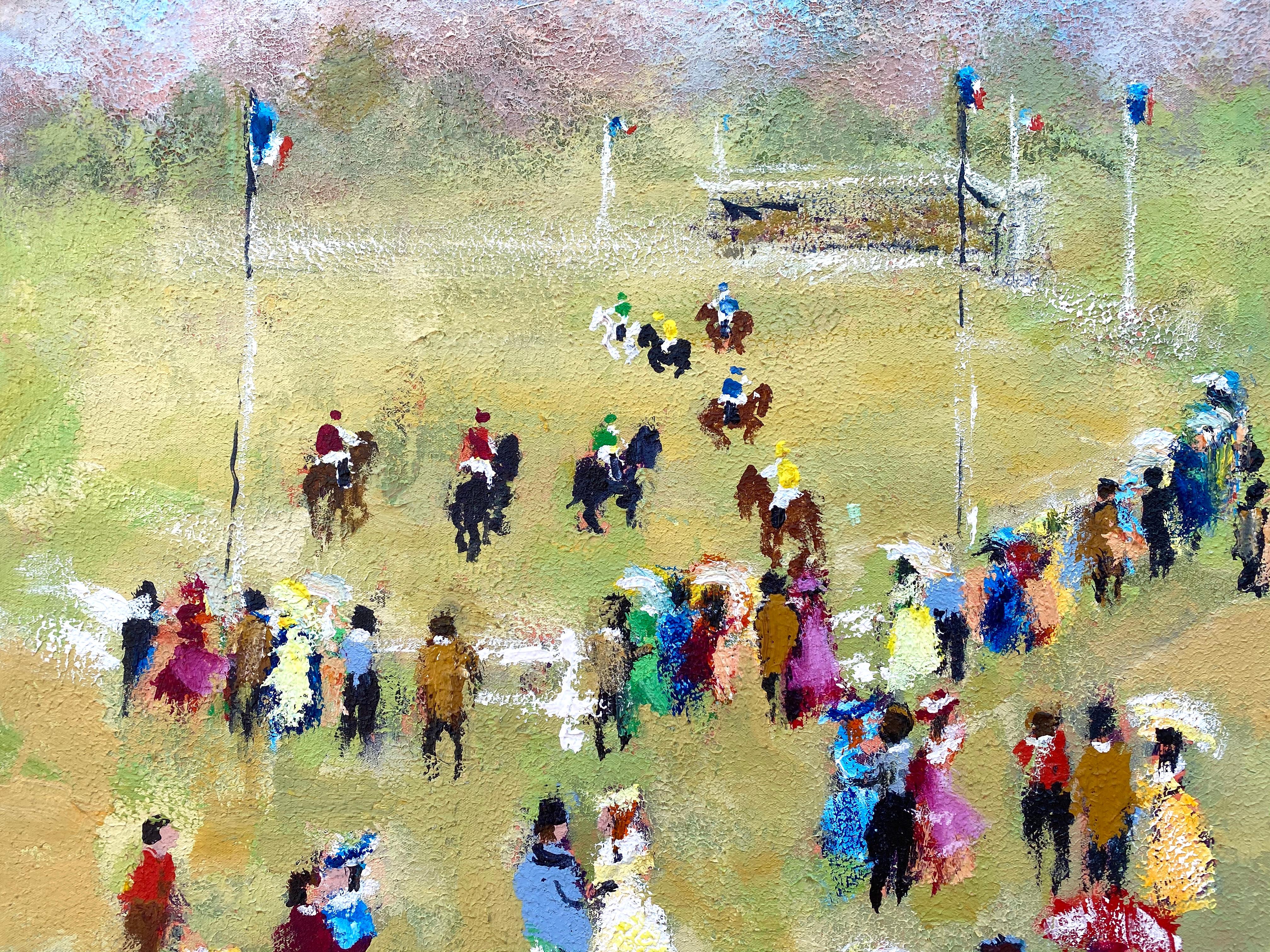 “The Polo Match” - Contemporary Painting by Urbain Huchet