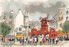 Montmartre : Le Moulin Rouge - Original Lithograph, Handsigned and Numbered