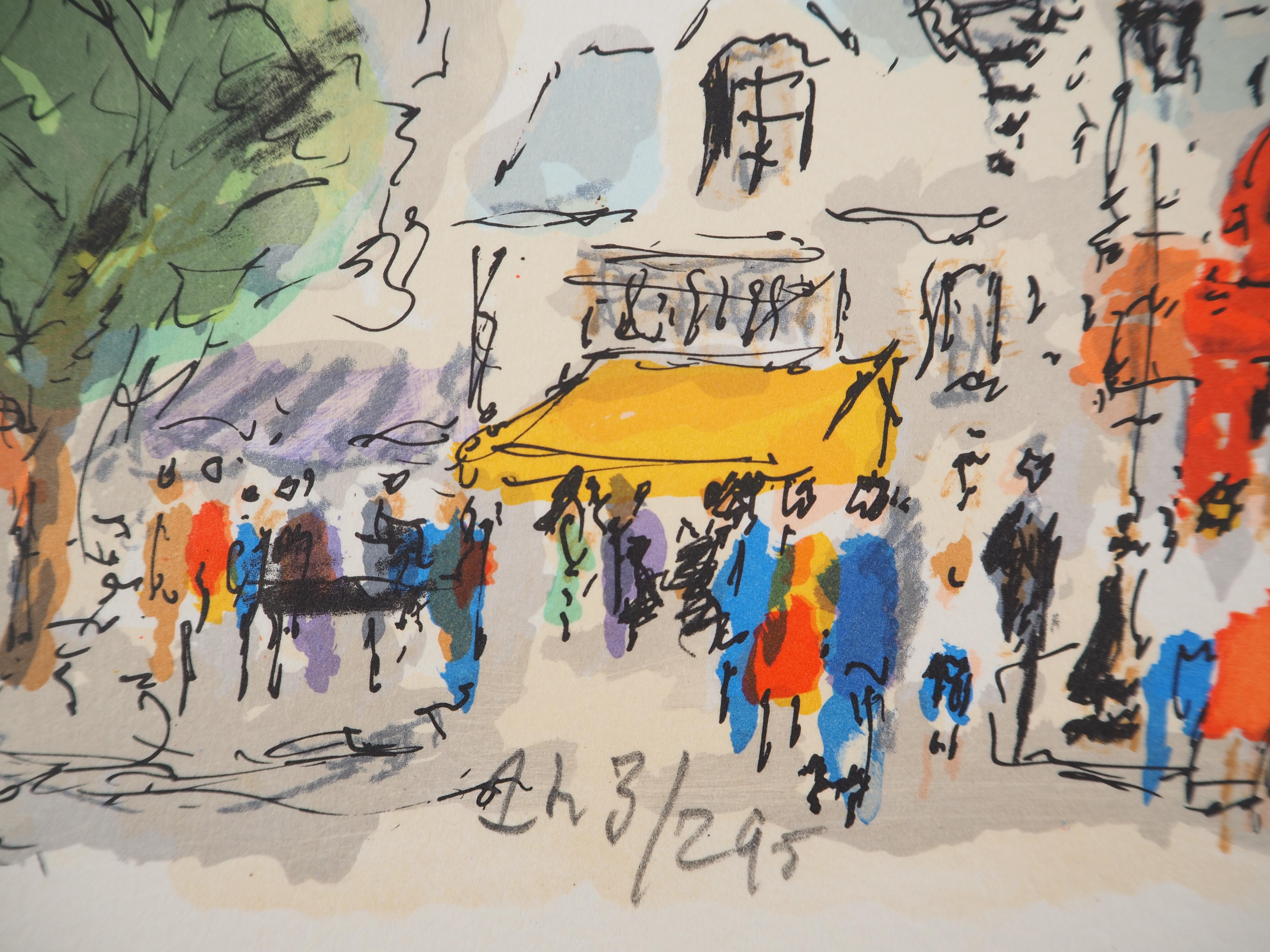 Montmartre : Le Moulin Rouge - Litografía original, firmada a mano y numerada en venta 1