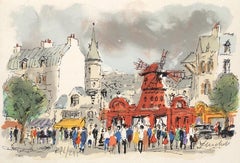Montmartre : Le Moulin Rouge - Lithographie originale, signée à la main et numérotée