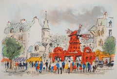 Vintage Montmartre : Le Moulin Rouge - Original Lithograph, Handsigned and Numbered