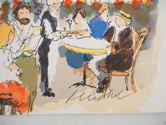 Montmartre : Place du Tertre and Sacre Coeur - Original Lithograph Handsigned