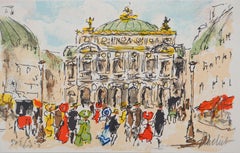 Paris : Before the Show at Opera - Original Lithograph Handsigned and Numbered