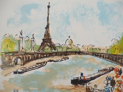 Paris : Eiffel Tower - Original Lithograph Handsigned and Numbered