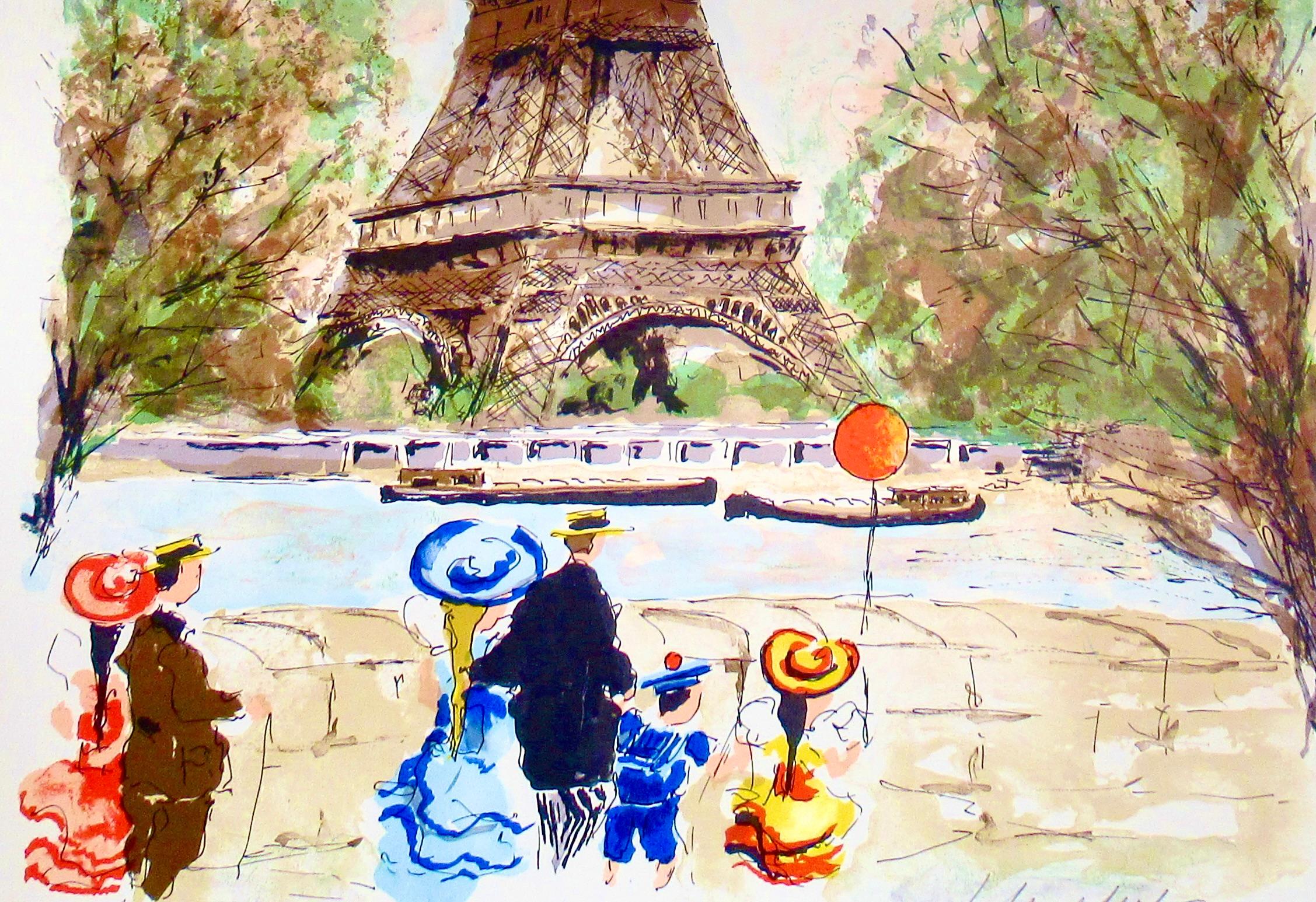 Paris, La Tour Eiffel - Impressionist Print by Urbain Huchet