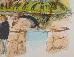 Paris : Lovers near Notre Dame - Original Lithograph Handsigned and Numbered