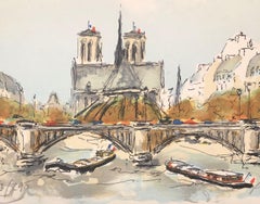 Paris - Notre Dame de Paris - Original Lithograph Handsigned N°