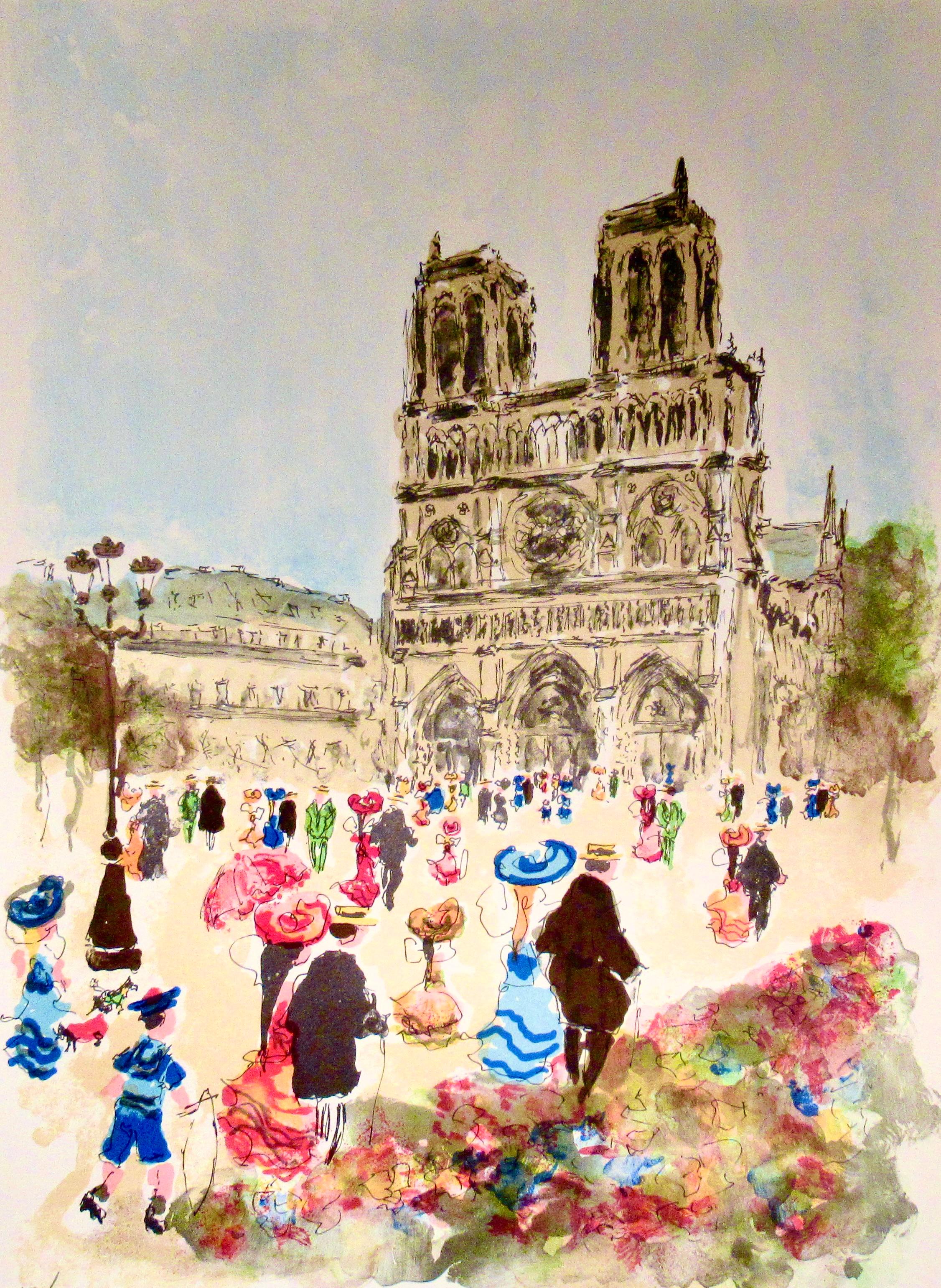 Paris, Notre Dame - Print by Urbain Huchet