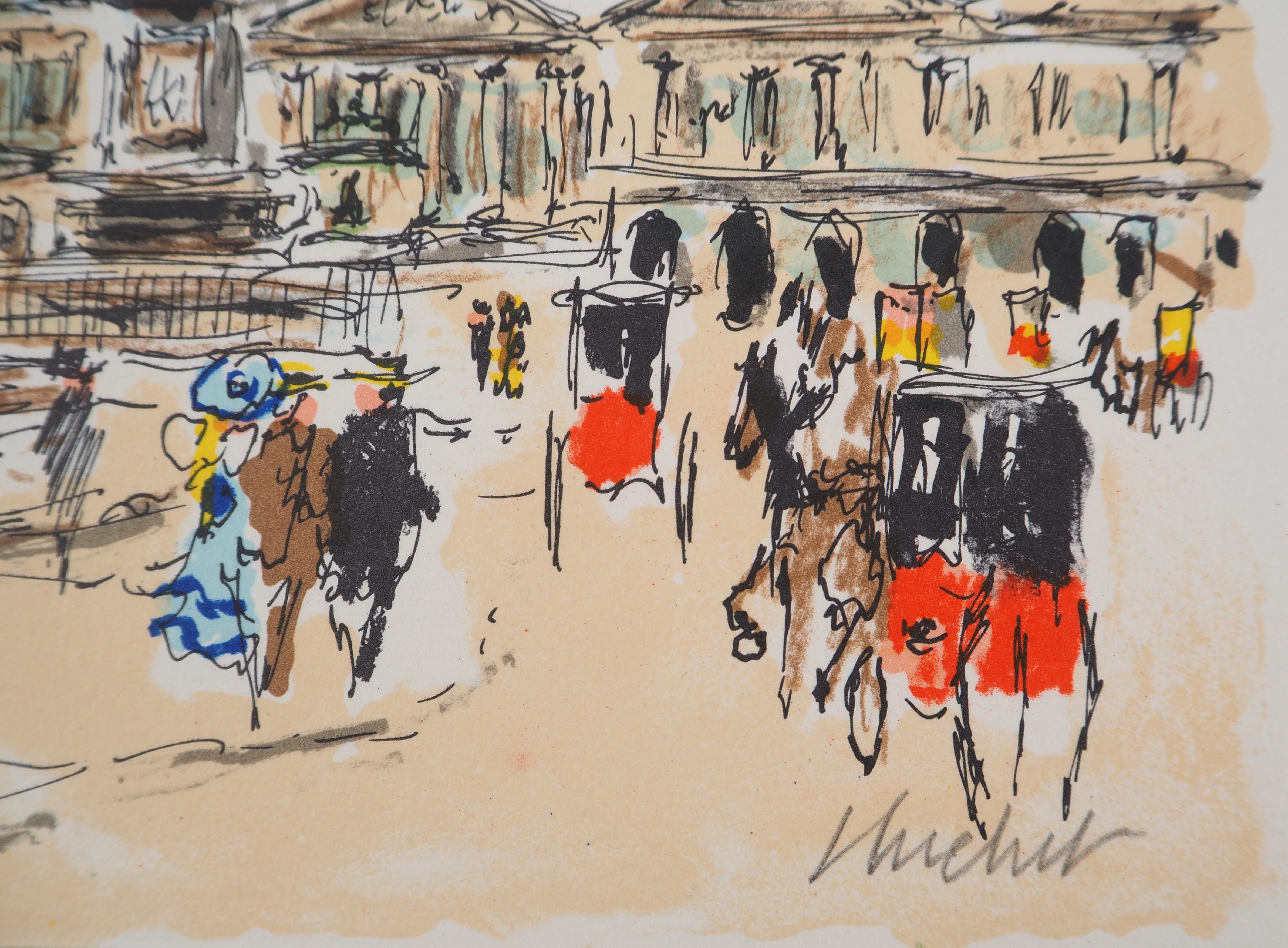 Paris : Obelisk at Champs Elysees - Original Lithograph Handsigned and Numbered For Sale 1
