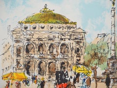 Paris : Opera Square - Original Lithograph Handsigned and Numbered