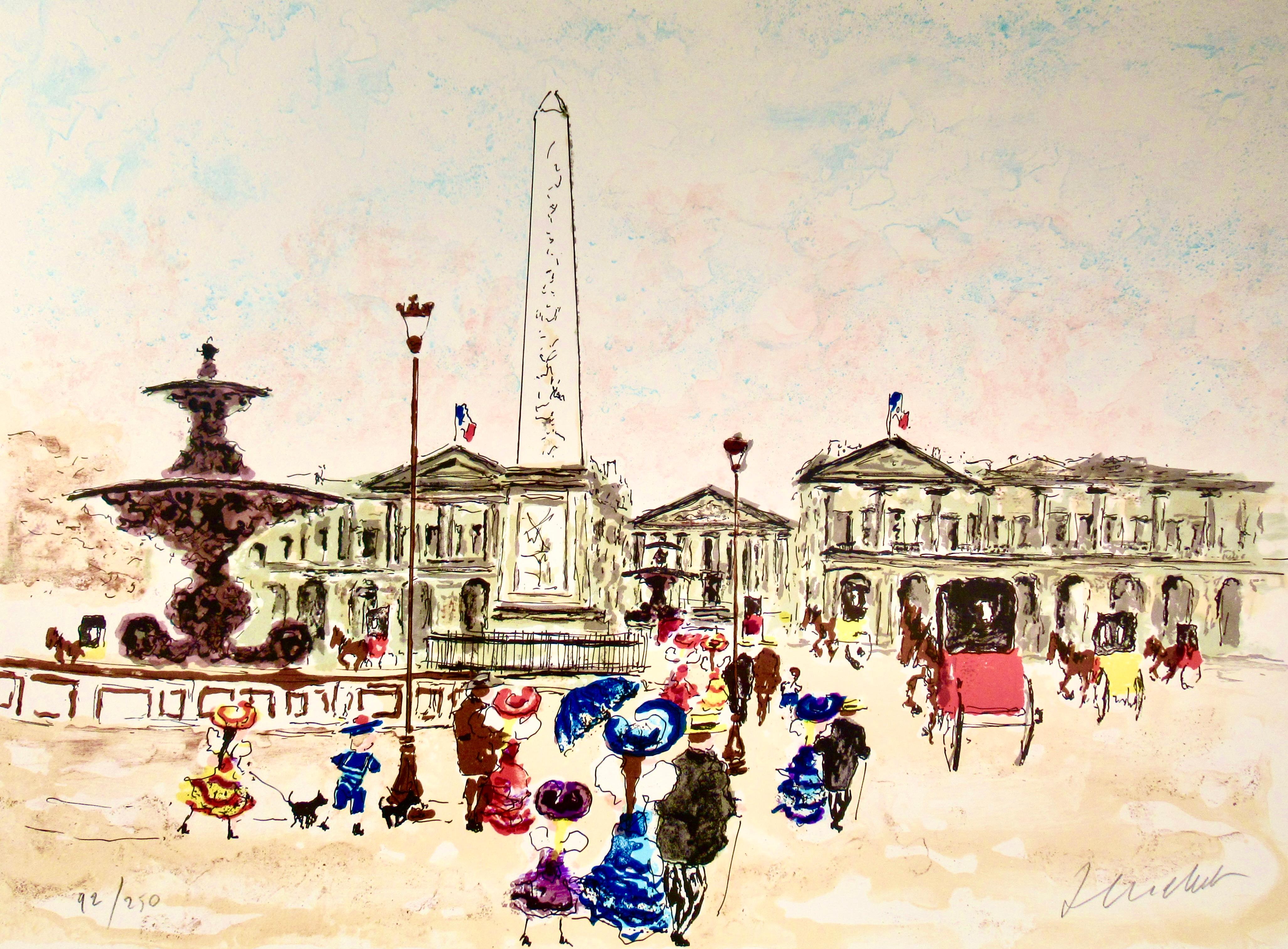 Paris, Place De La Concorde - Print by Urbain Huchet