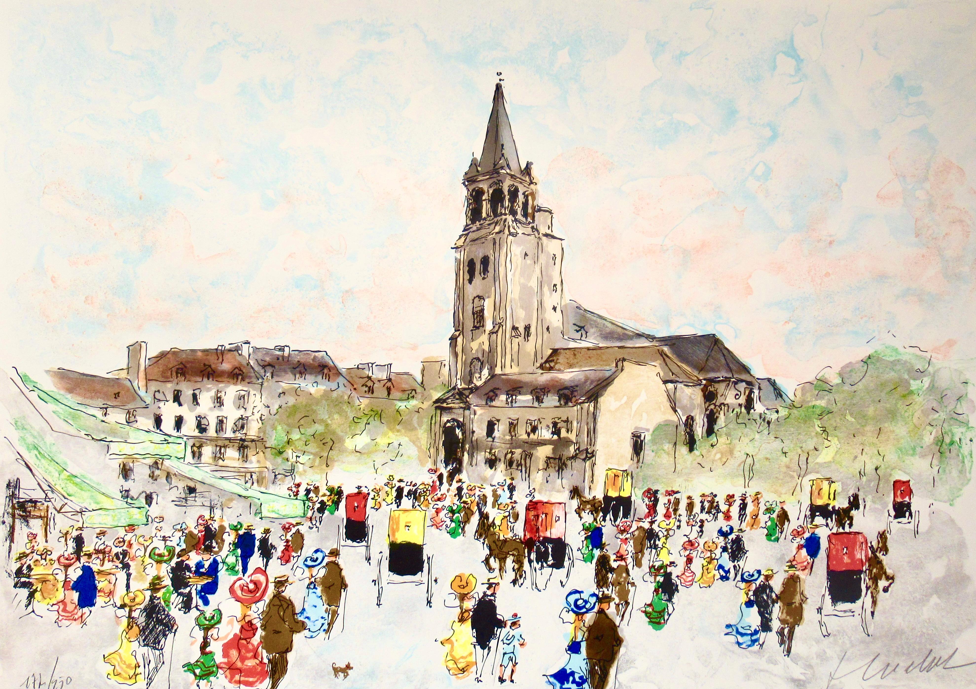 Paris, Saint Germain Des Pres - Print by Urbain Huchet