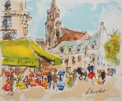Paris : Saint Germain des Pres - Original Lithograph Handsigned and Numbered