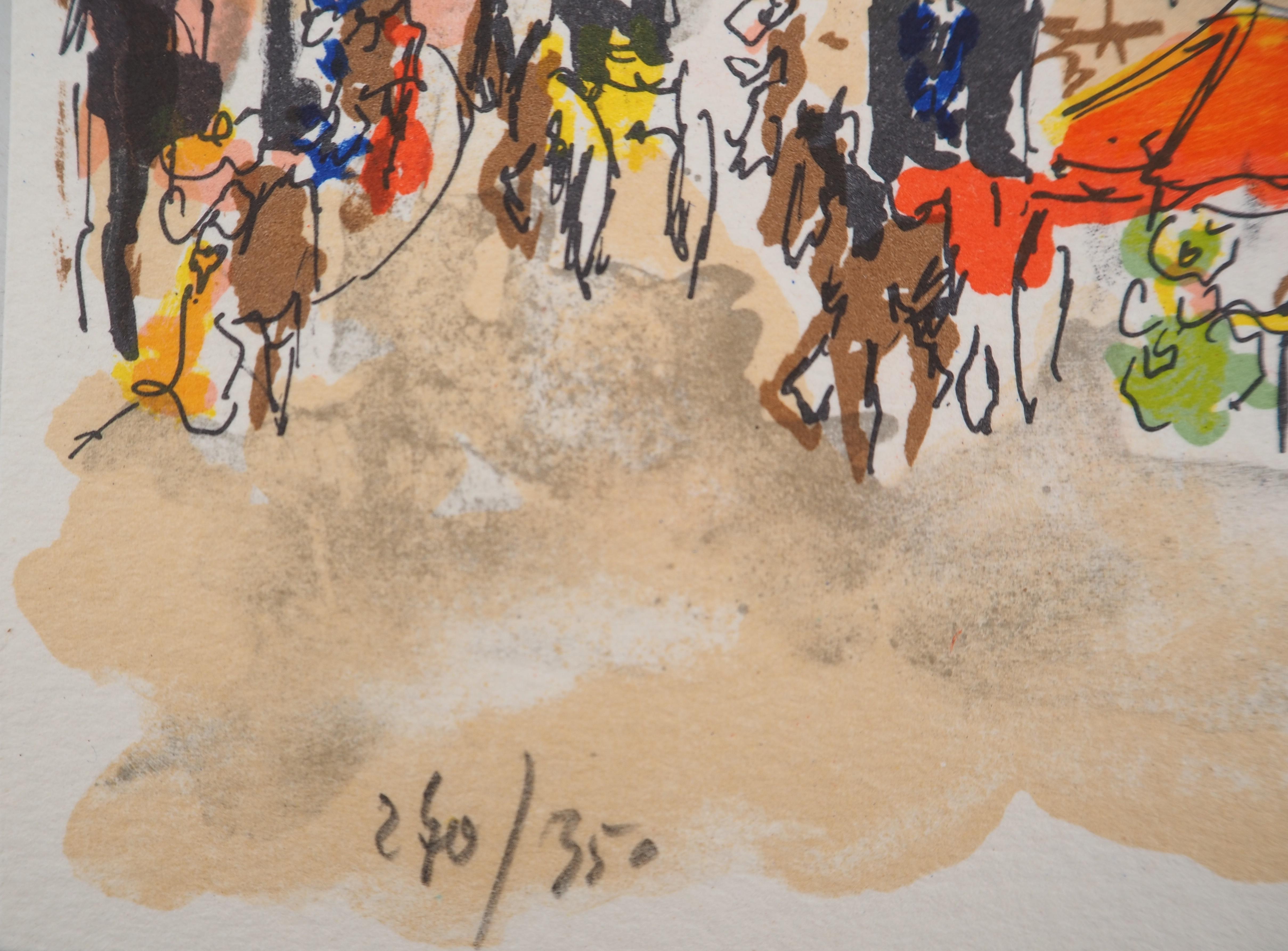 París : Plaza cerca de Saint Germain - Litografía original firmada a mano y numerada en venta 1