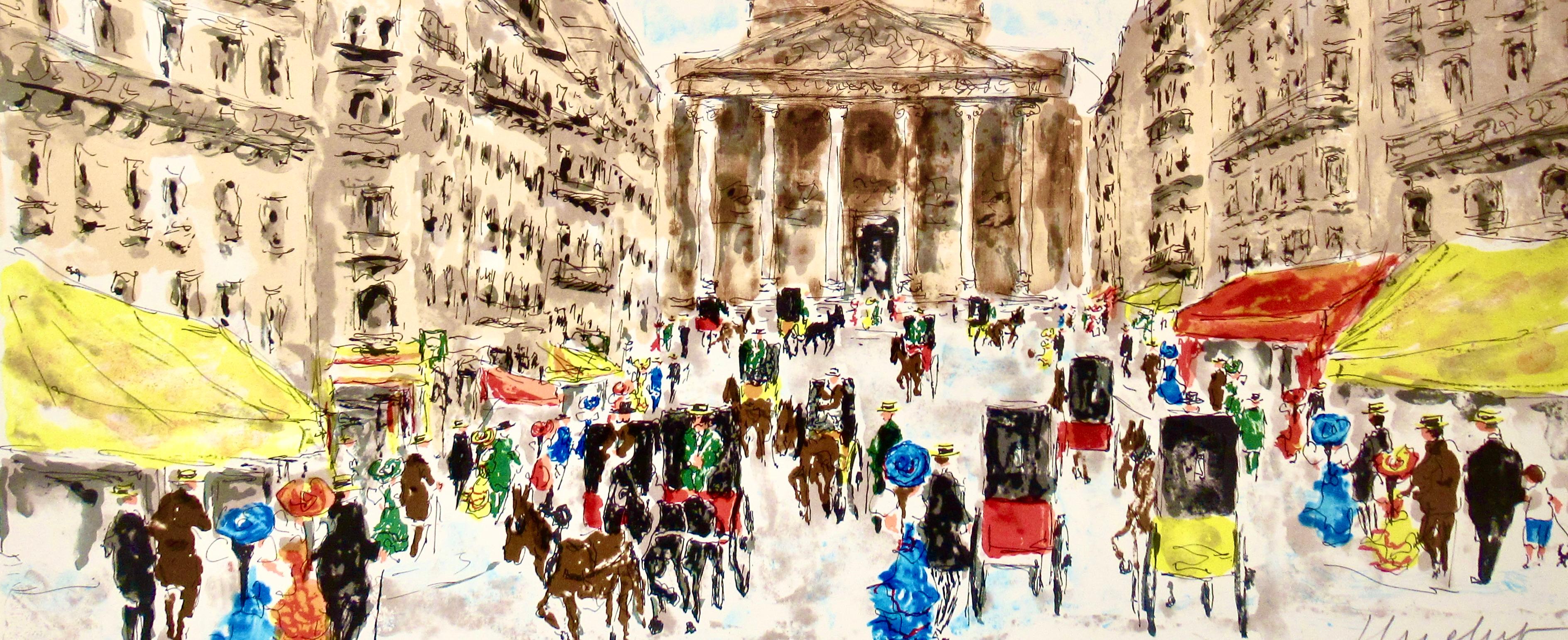 Paris, the Pantheon - Impressionist Print by Urbain Huchet