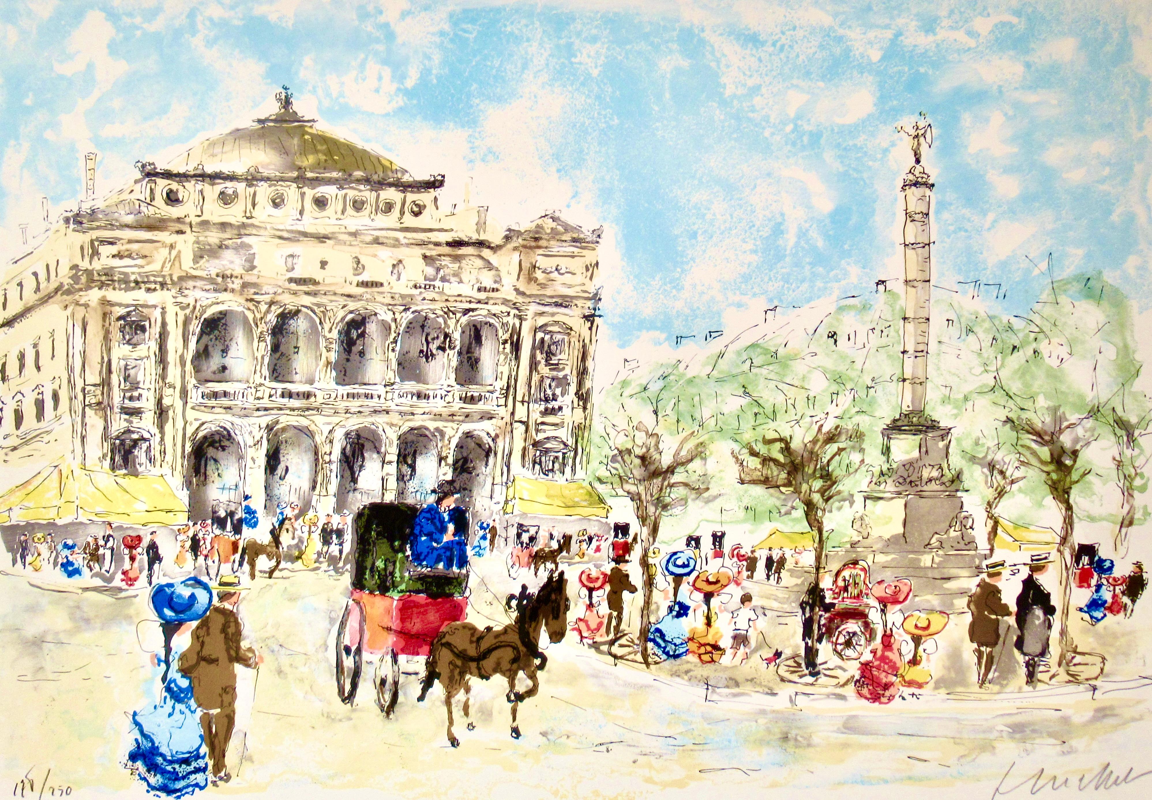 Paris, Theatre Du Chatelet - Print by Urbain Huchet