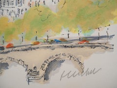 Roofs of Paris and Notre Dame - Original Lithograph Handsigned