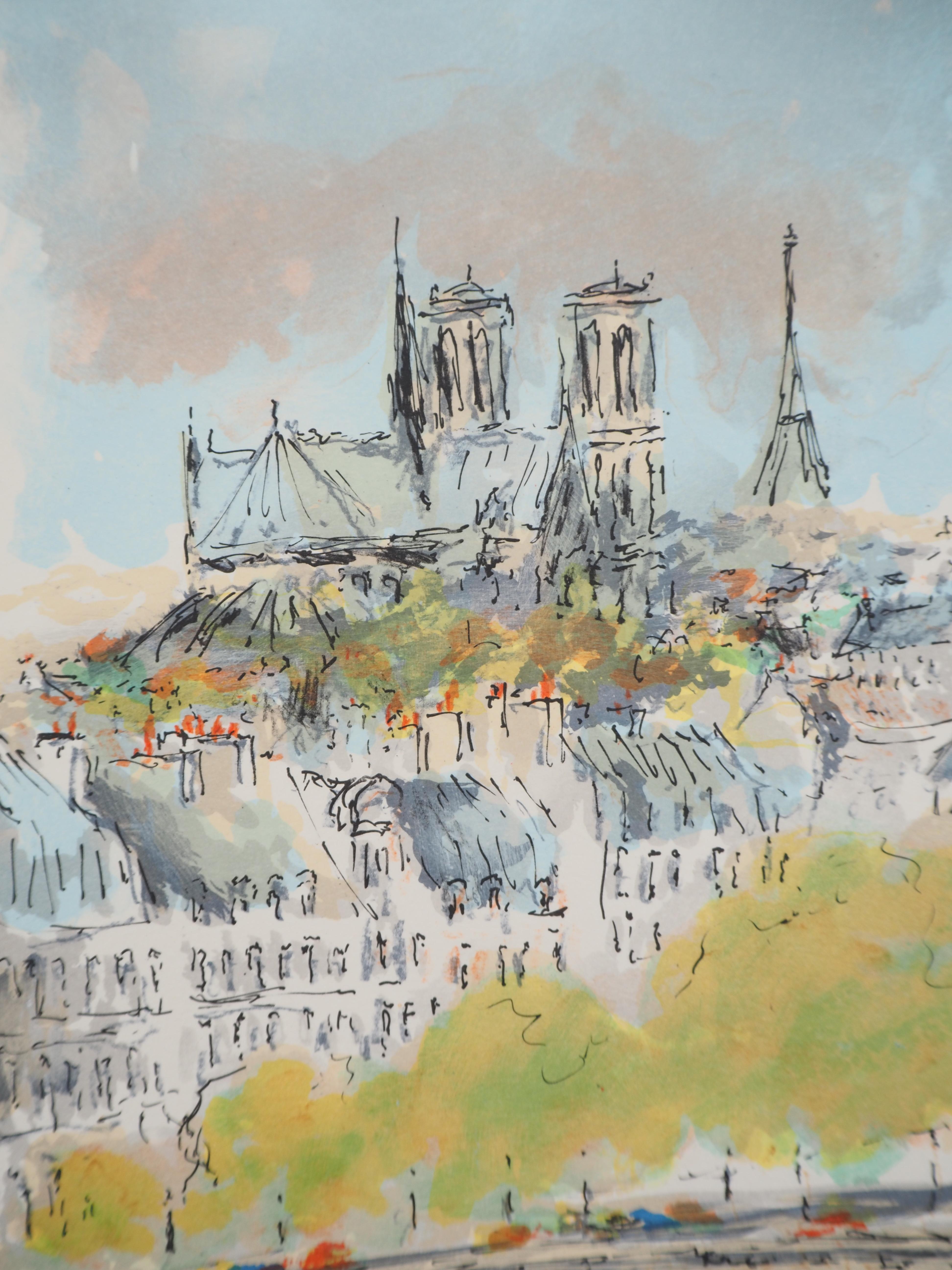Urbain HUCHET
Tejados de París y Notre Dame, c. 1970

Litografía original
Firmado a lápiz por el artista
Numerado / 295 ejemplares
Sobre vitela Arches 19 x 28 cm (c. 8 x 11 pulgadas)

Excelente estado