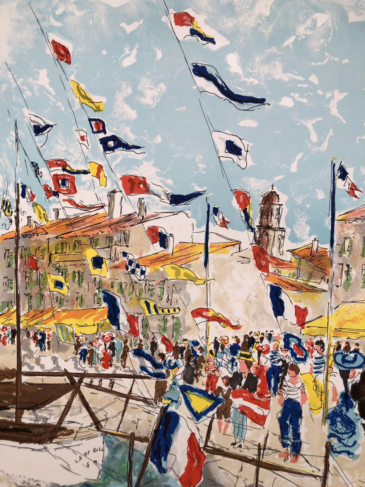 Urbain HUCHET
Saint-Tropez (Côte d'Azur)

Lithographie originale, 1982
Signé au crayon par l'artiste.
Numéroté /275 exemplaires
Sur Vellum de Rives, format 75 x 54 cm (c. 29,5 x 21 inch)
Bon état
