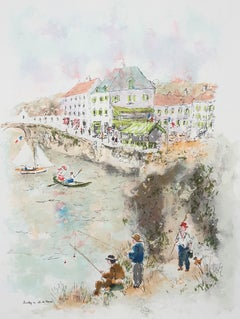 Sonntag auf der Isle de France /// Contemporary City Street Scene River People Art