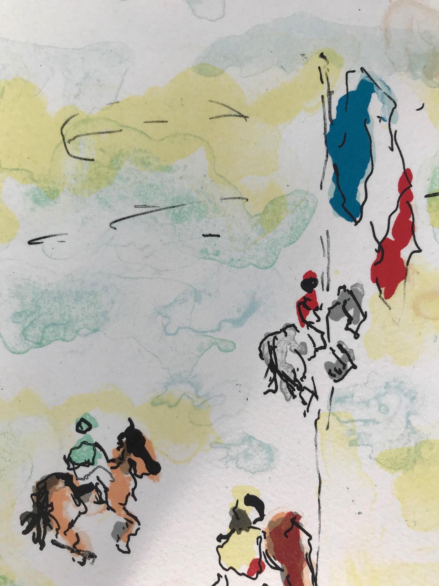 Untitled: Horse Show (Edition D'Artiste) - Abstract Impressionist Print by Urbain Huchet