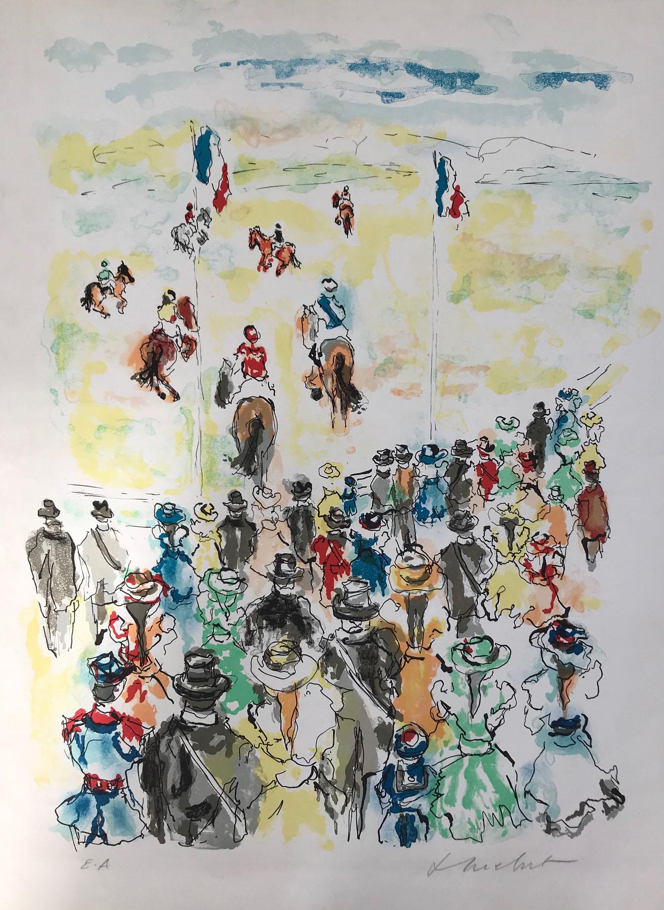 Urbain Huchet Landscape Print - Untitled: Horse Show (Edition D'Artiste)