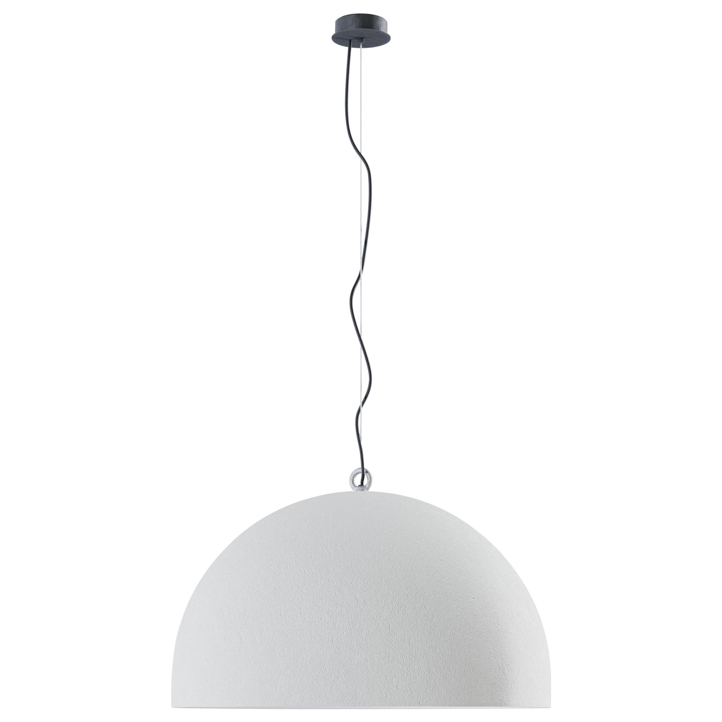 Urban Concrete 80 Suspension in White with Soft Gray Diffuser by Diesel Living For Sale