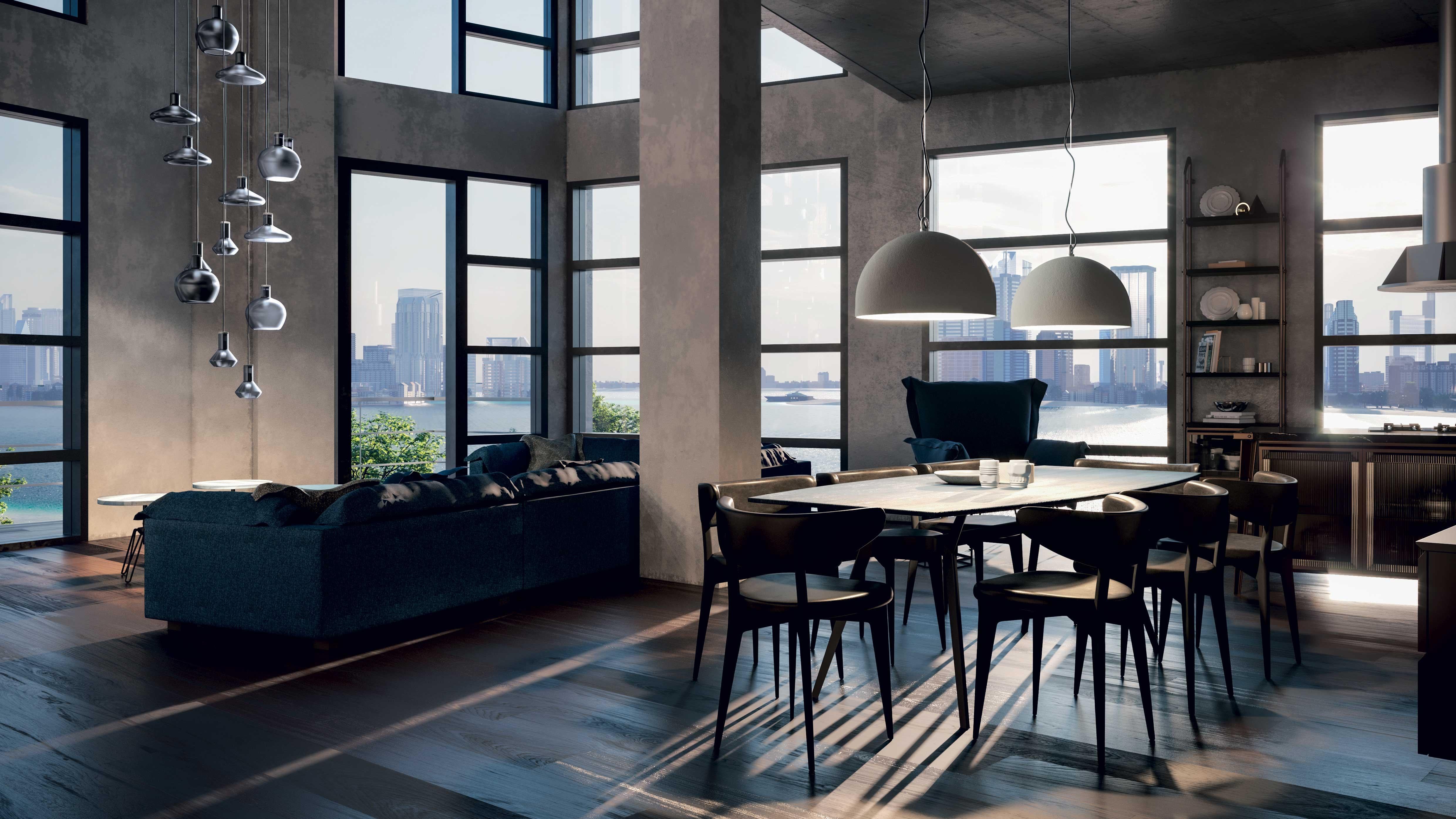 Contemporary URBAN CONCRETE 80 Suspension lamp in Soft Gray by Diesel Living with Lodes For Sale