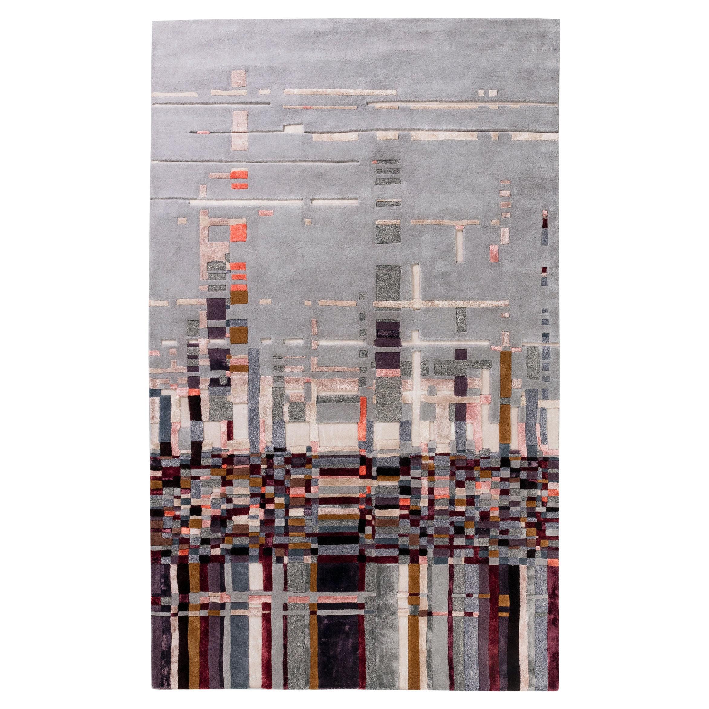 Urban Cornel Red Rug by Volver Studios For Sale