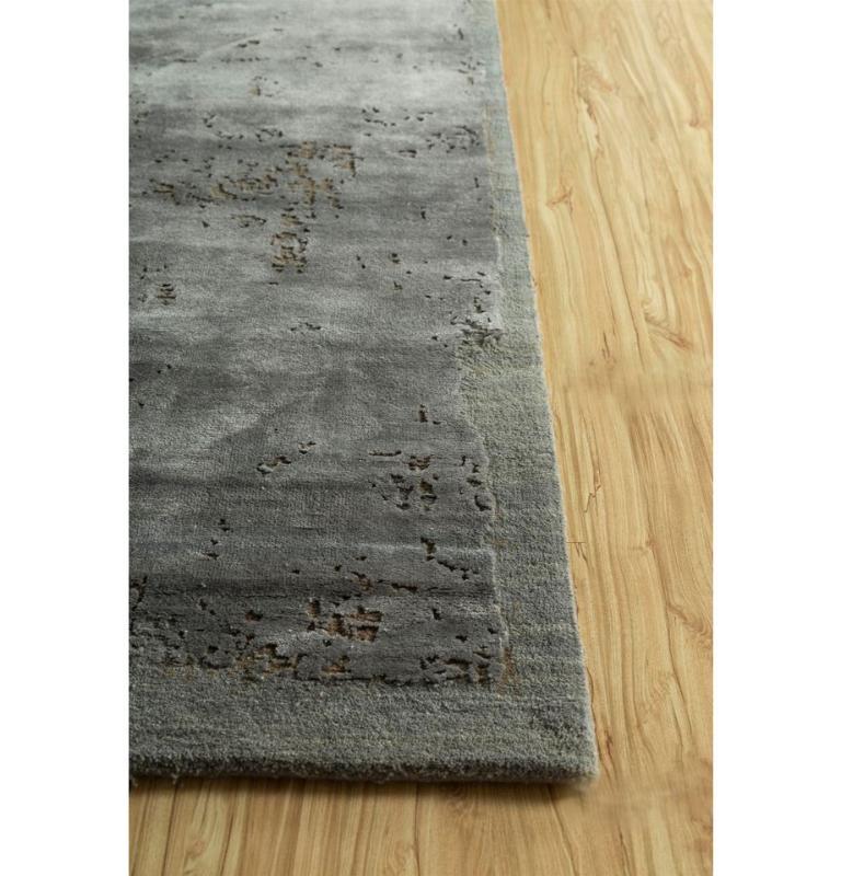 Modern Urban Eclipse Liquorice & Medium Gray 240x300 Hand Knotted Rug For Sale
