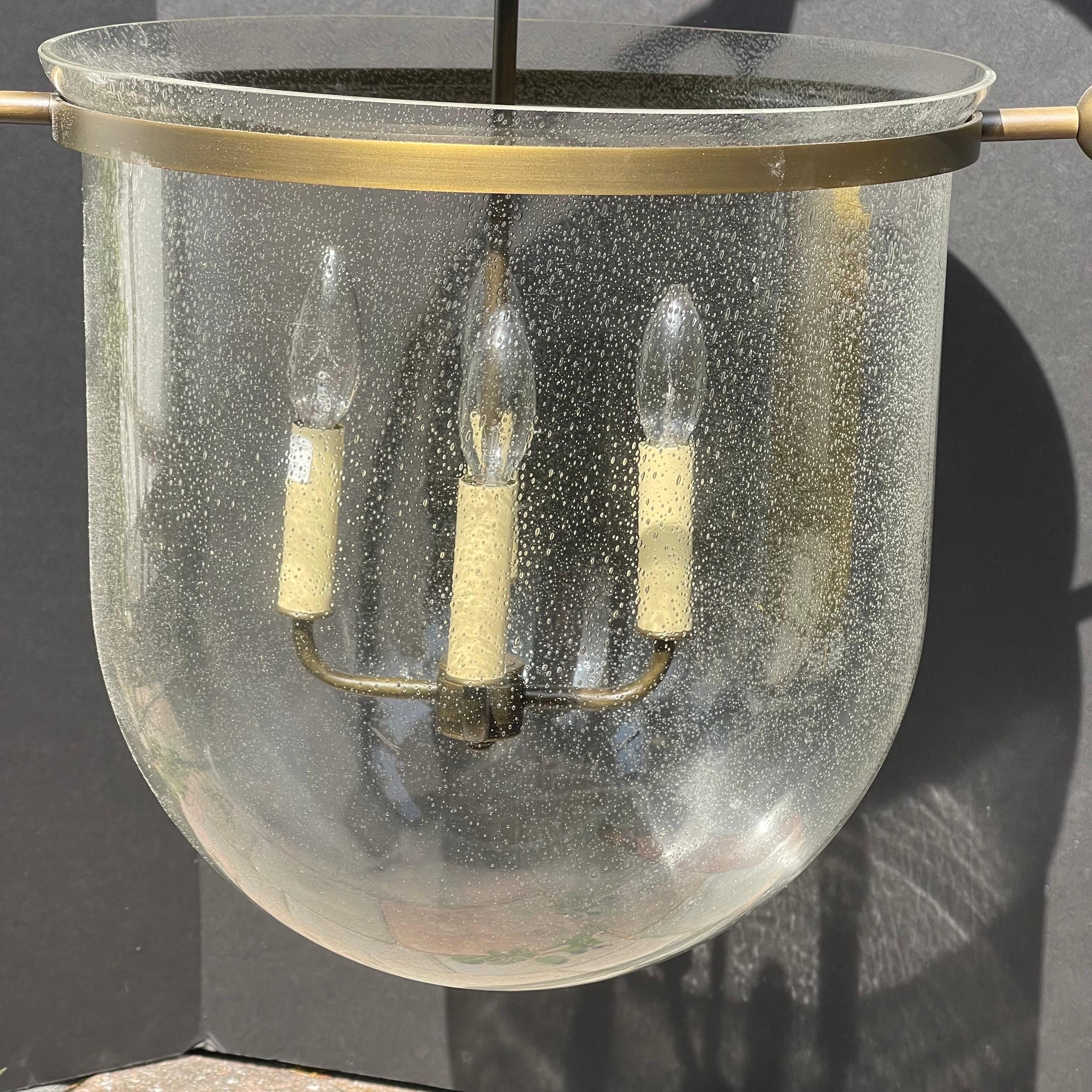 Urban Electric Smoke Bell, Hängeleuchte aus antikem Messing mit Zierglas und antiker Messing-Hängelampe im Angebot 2