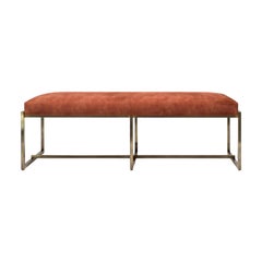 Peter Ghyczy Bench Urban Grace 'GB03' Brass Aged / Orange Fabric