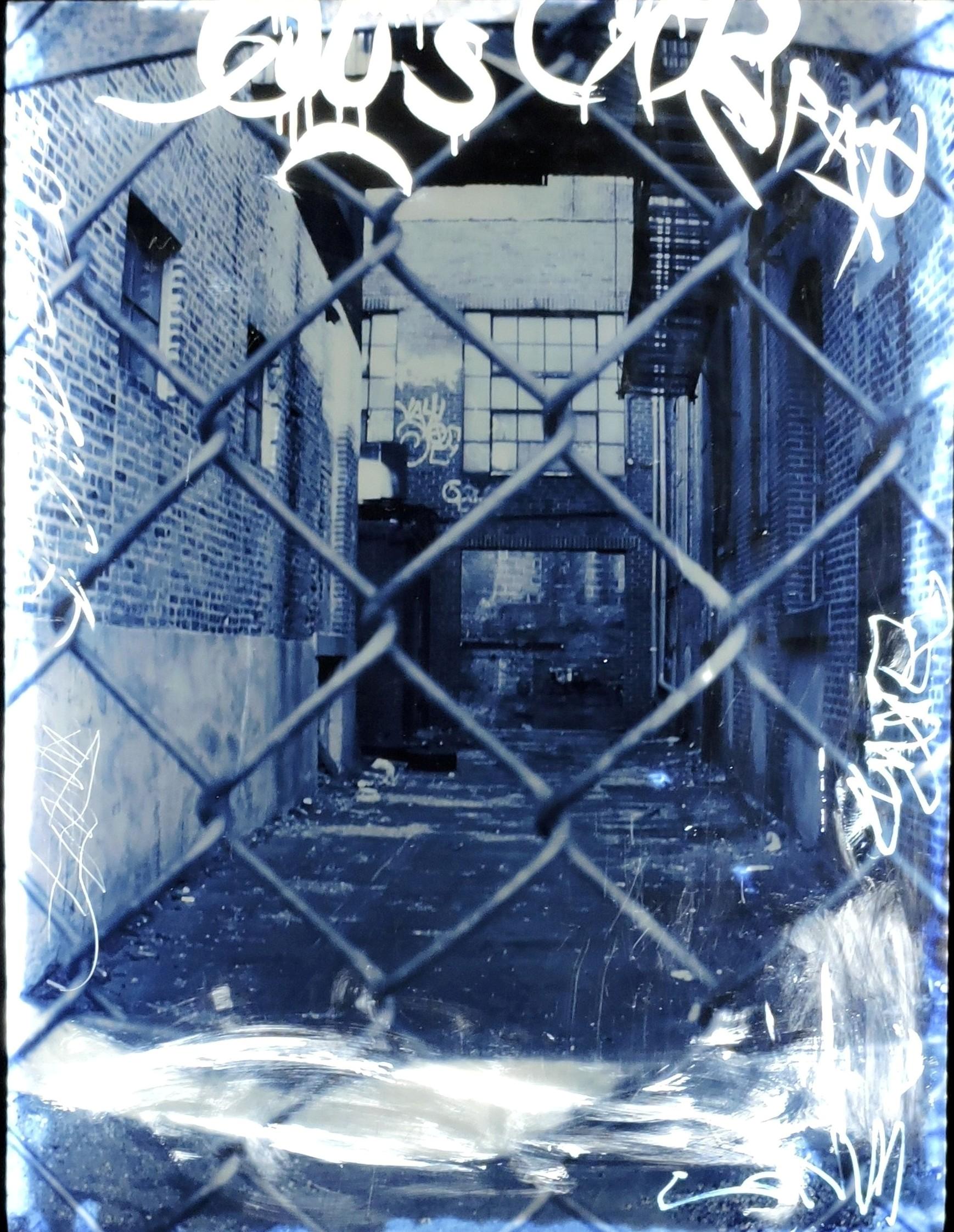 American Urban Industrial Art Photo Transparency, Lucite, LED Lights 
