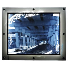 Urban Industrial Art Photo Transparency, Lucite, LED Lights "Under the El"
